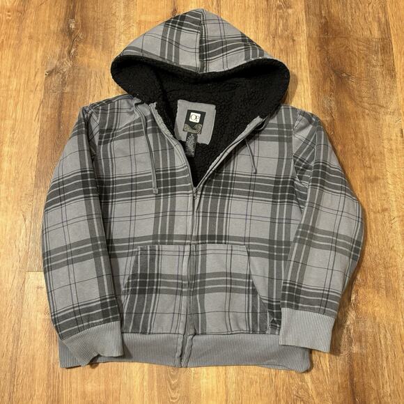 Vintage Ocean Pacific Full Zip Hoodie Sweatshirt Sherpa Lined Skate Surf OP Sz L - Picture 1 of 5